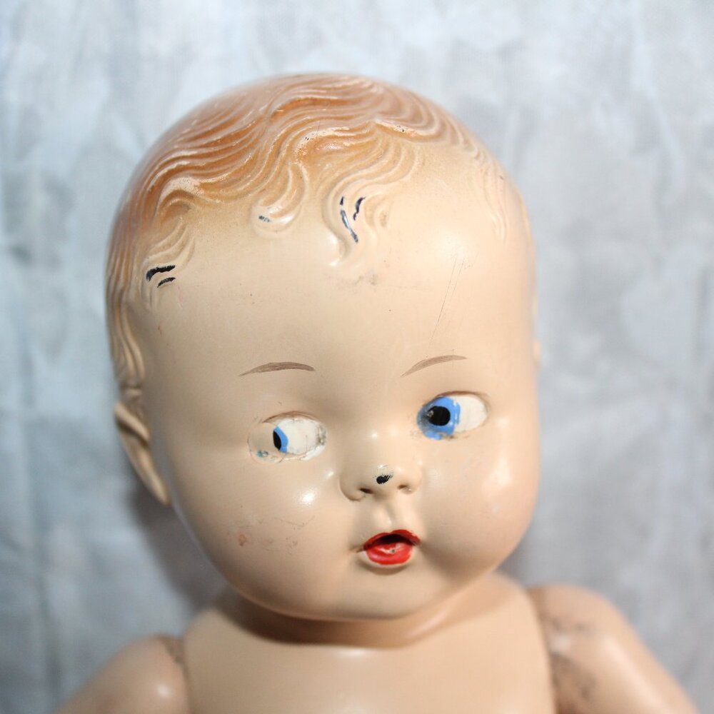 Vintage Composite Jointed Side Glancing Open Mouth 10.5" Baby Doll - Picture 2 of 15